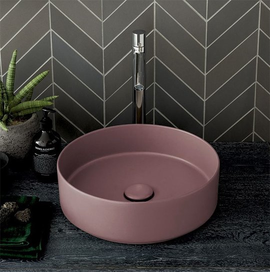 Раковина накладна 40 см Cielo Shui Comfort, рожевий (SHCOLAT40-CP) На стільницю, На тумбу 
