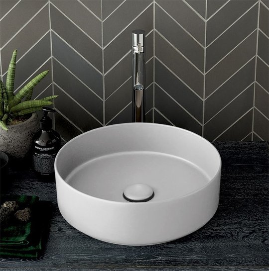 Раковина накладная 40 см Cielo Shui Comfort, молочный (SHCOLAT40-TL) На столешницу, На тумбу Круглые