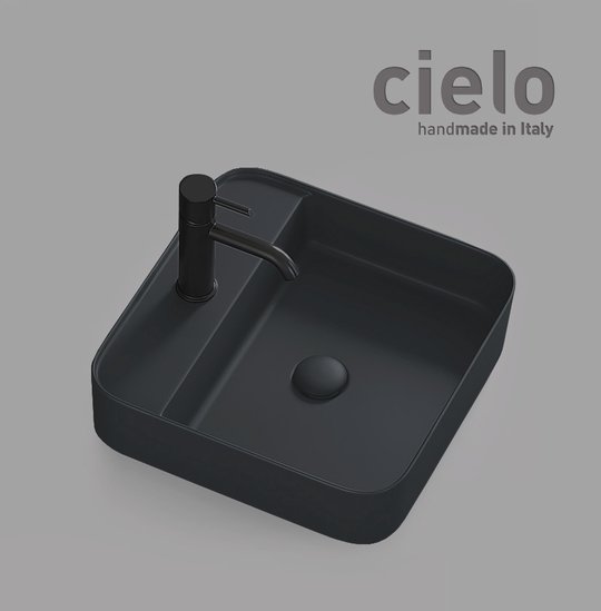 Керамическая раковина 44 см Cielo Shui Comfort, темно-серый (SHCOLAQF-BA) На столешницу, На тумбу, Подвесные Квадратные