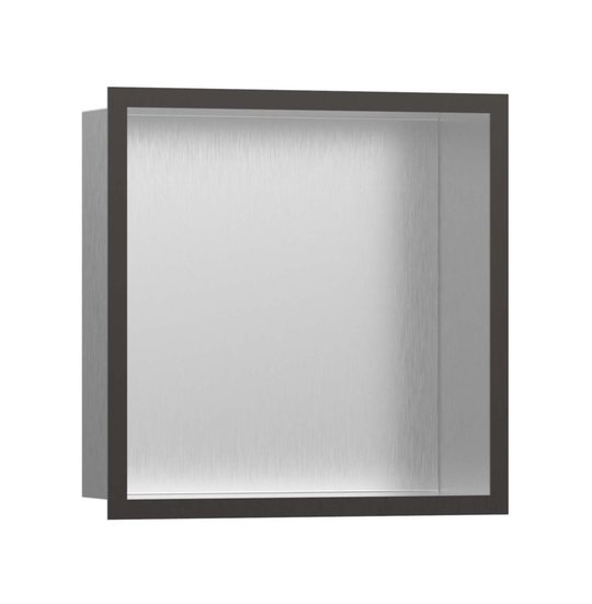 Настінна ніша з дизайнерською рамкою Hansgrohe XtraStoris Individual, чорний-хром матовий (56097340) Скрытые ниши Hansgrohe