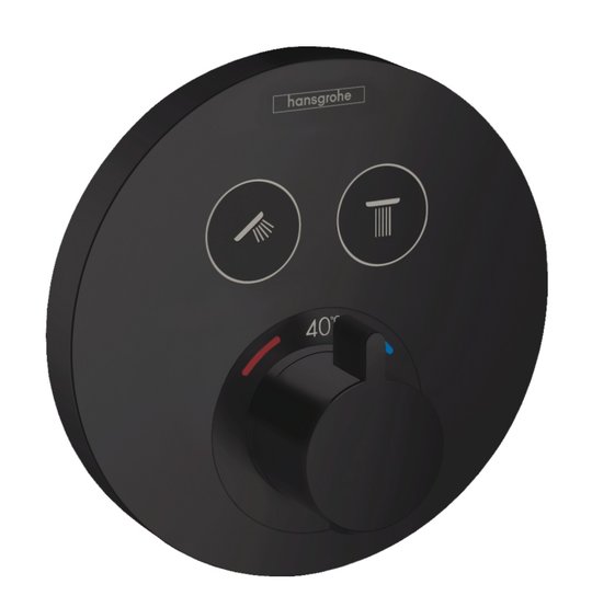 Термостатичний змішувач Hansgrohe ShowerSelect S Matt Black (15743670) Для ванни, Для душа Чорний матовий