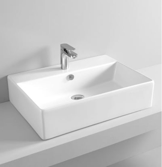 Керамическая раковина 65 см Artceram Quadro, white glossy (QUL003 01; 00) На столешницу, На тумбу, Подвесные Прямоугольные