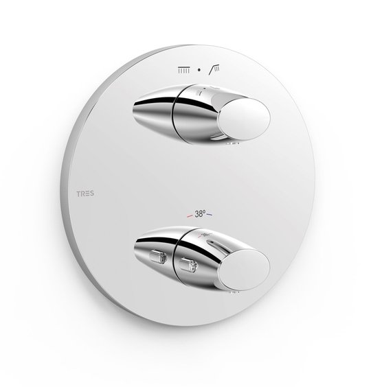 Термостатический смеситель на 2 потребителя Tres Therm-Box, хром (28125001) Для ванны, Для душа Хром