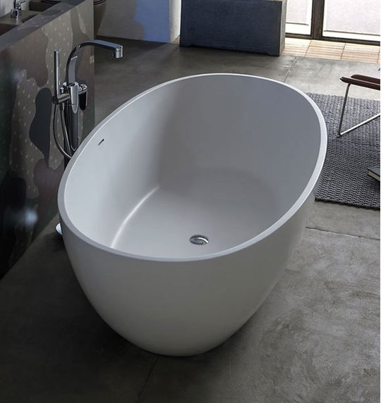 Ванна зі штучного каменю окремостояча Flaminia App 165х80 см, white (AP165V) Flaminia Овальні