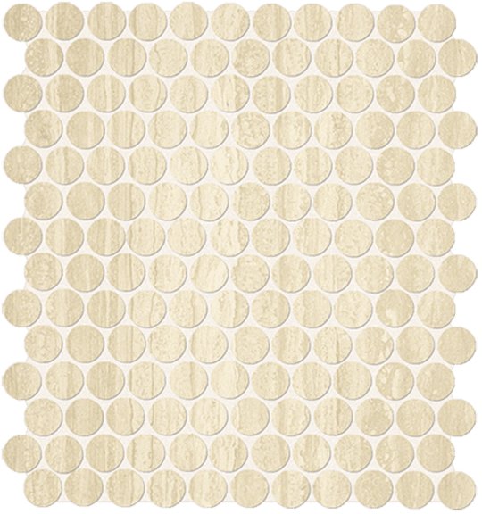 Мозаика Fap Roma Round Travertino Mosaico 29,5*32,5 (fMAG) FAP Ceramiche Для кухни, Для общественных помещений, Для жилых помещений, Для ванной