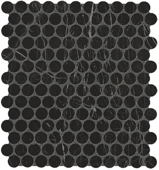 Мозаика Fap Roma Diamond Nero Reale Round Mosaico 29,5*32,5 (fNJD) FAP Ceramiche Для кухни, Для общественных помещений, Для жилых помещений, Для ванной