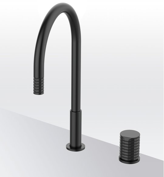 Змішувач для кухні GRB Kitchens Aura Folding Extendable nozzle Isola, чорний метал PVD (75860792) Для кухні Чорний, Чорний матовий