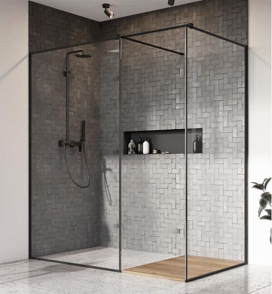 Душевая перегородка Radaway Modo New Black III Frame 100x110 см (389104-54-56+389114-54-56+389000-54) walk-in Прозрачное