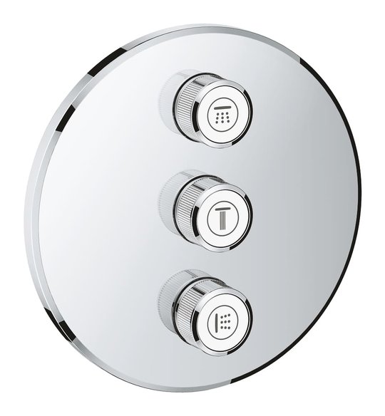 Внешняя панель вентиля для встраиваемого монтажа Grohe Grohtherm SmartControl (29122000) Для ванны, Для душа Хром
