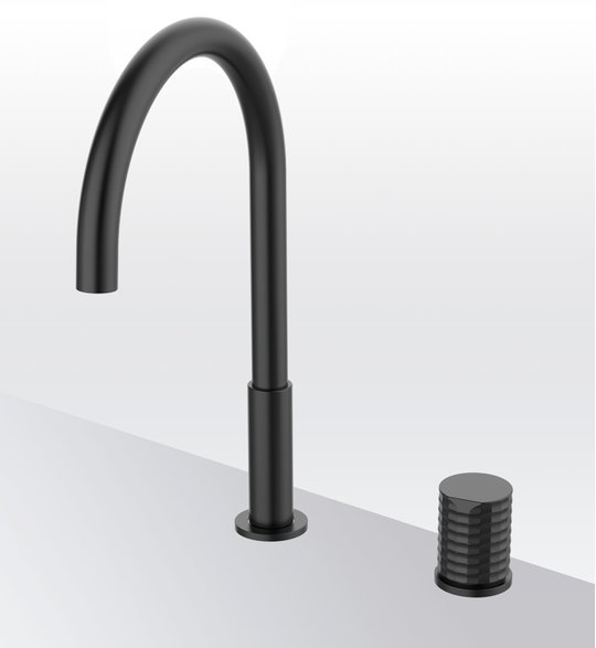 Смеситель для кухни GRB Kitchens Aura Fixed Isola, черный металл PVD (75830792) Для кухни Черный, Черный матовый