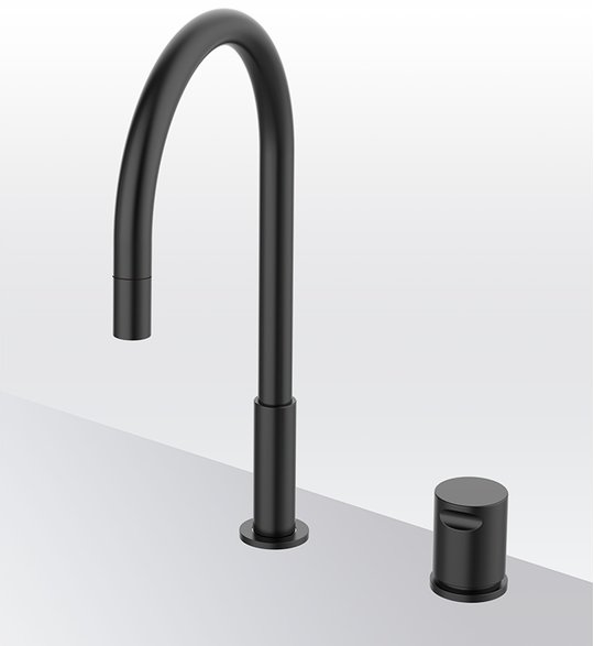 Смеситель для кухни GRB Kitchens Cool Folding Extendable nozzle Isola, черный металл PVD (90860992) Для кухни Черный, Черный матовый
