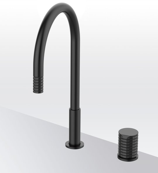 Смеситель для кухни GRB Kitchens Aura Extendable nozzle Isola, черный металл PVD (75850792) Для кухни Черный, Черный матовый