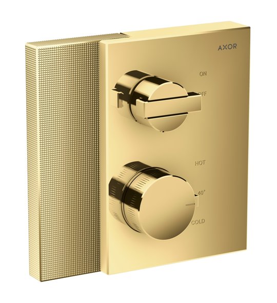 Термостатический смеситель Axor Edge diamond cut, Polished Gold Optic (46751990) Для ванны, Для душа Золото