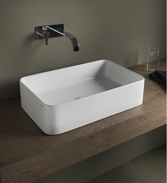 Раковина накладная 60 см NIC Design Semplice, белый глянцевый (001 383.001) На столешницу, На тумбу Прямоугольные