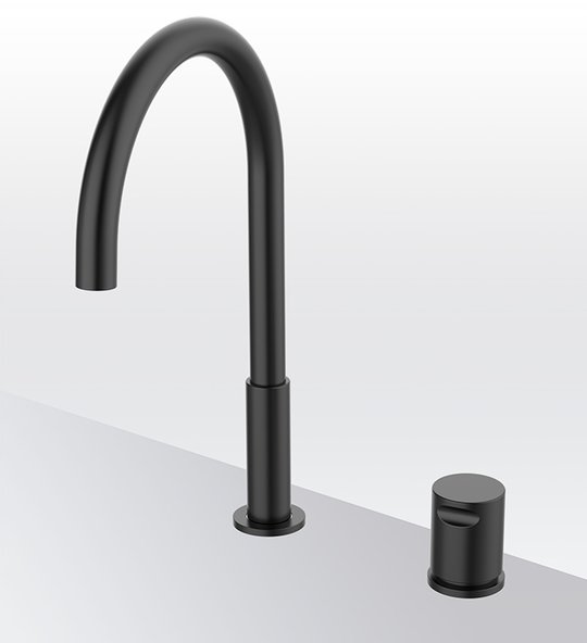 Змішувач для кухні GRB Kitchens Cool Fixed Isola, чорний метал PVD (90830992) Для кухні Чорний, Чорний матовий