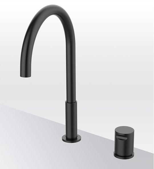 Змішувач для кухні GRB Kitchens Cool Folding Isola, чорний метал PVD (90840992) Для кухні Чорний, Чорний матовий