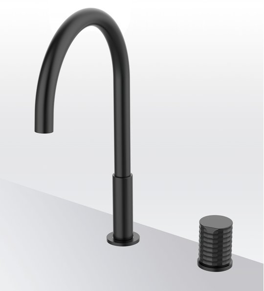 Смеситель для кухни GRB Kitchens Aura Folding Isola, черный металл PVD (75840792) Для кухни Черный, Черный матовый