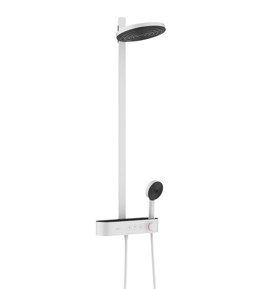 Душевая система с термостатом Hansgrohe Pulsify Showerpipe 260мм, белый матовый (24240700) Душевые стойки Белый матовый