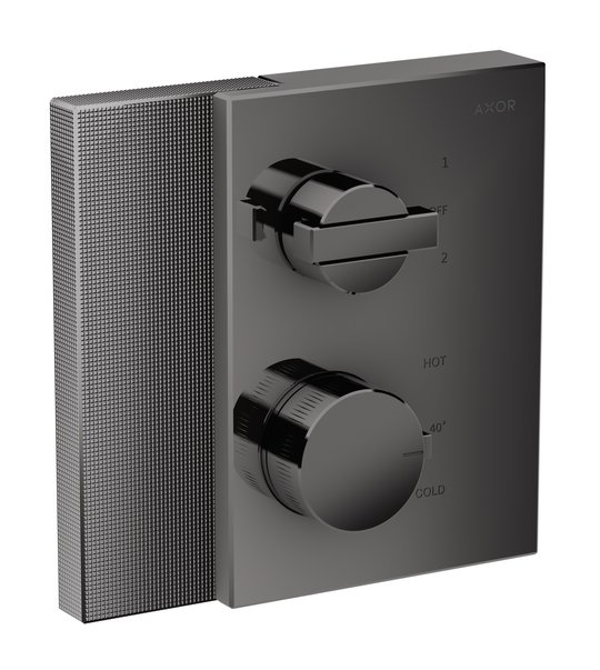 Термостатический смеситель на 2 потребителя Axor Edge diamond cut, Polished Black Chrome (46761330) Для ванны, Для душа Черный глянцевый 