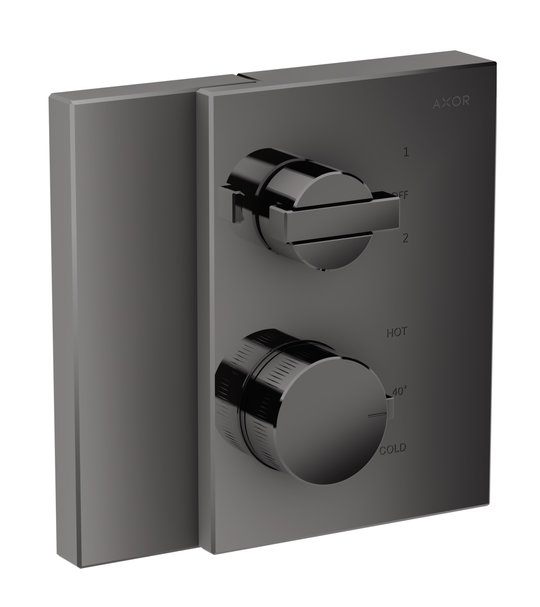 Термостатический смеситель на 2 потребителя Axor Edge, Polished Black Chrome (46760330) Для ванны, Для душа Черный глянцевый 