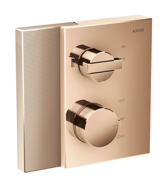 Термостатичний змішувач Axor Edge diamond cut, Polished Red Gold (46751300) Для ванни, Для душа Червоне золото