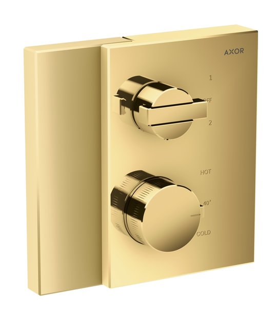 Термостатический смеситель на 2 потребителя Axor Edge, Polished Gold Optic (46760990) Для ванны, Для душа Золото