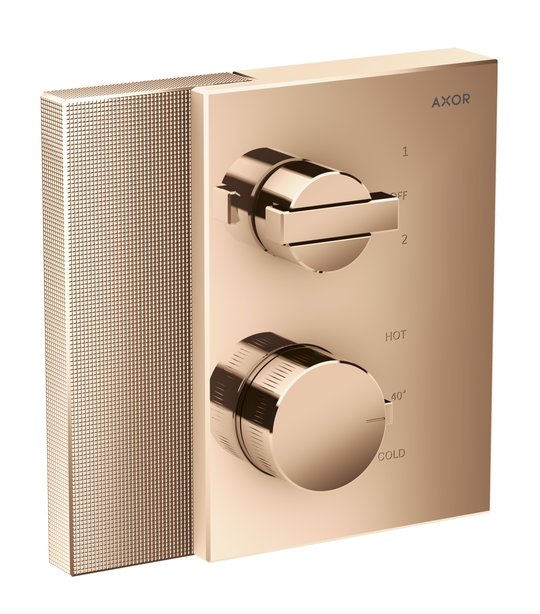 Термостатический смеситель на 2 потребителя Axor Edge diamond cut, Polished Red Gold (46761300) Для ванны, Для душа Красное золото