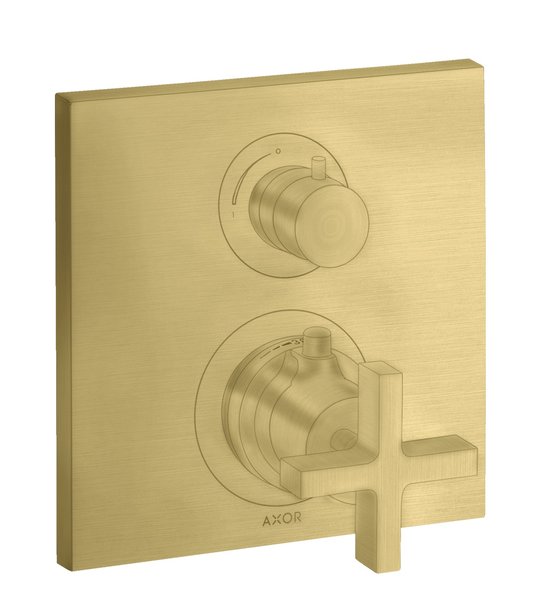 Термостатичний змішувач на 2 споживача Axor Citterio, Brushed Brass (39725950) Для ванни, Для душа Латунь