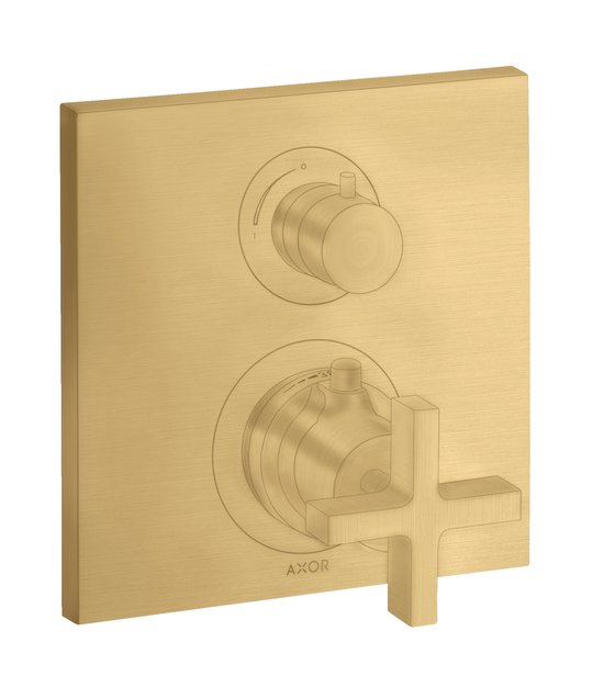 Термостатический смеситель на 2 потребителя Axor Citterio, Brushed Gold Optic (39725250) Для ванны, Для душа Золото