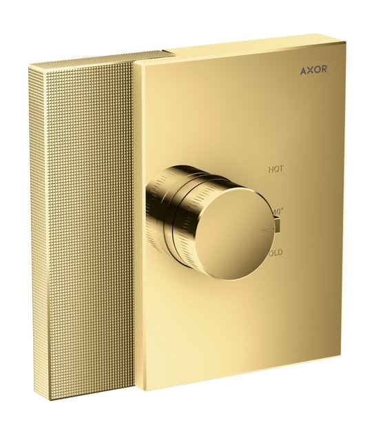 Термостатический смеситель Axor Edge diamond cut, Polished Gold Optic (46741990) Для ванны, Для душа Золото