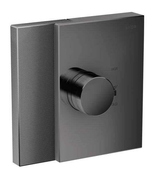 Термостатичний змішувач Axor Edge diamond cut, Polished Black Chrome (46741330) Для ванни, Для душа Чорний глянсовий 