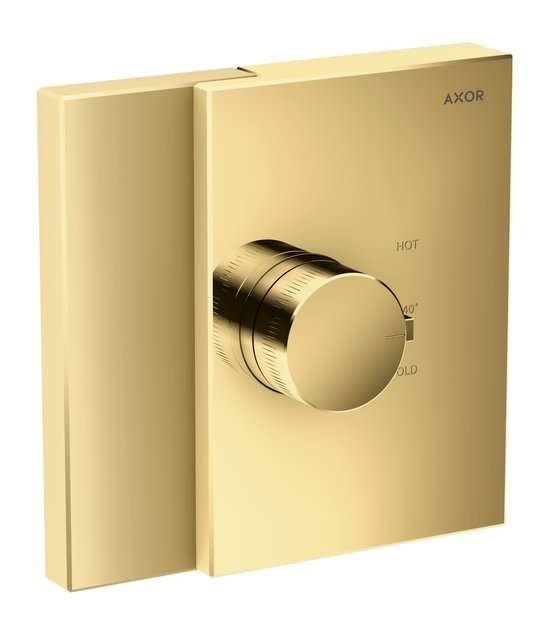 Термостатический смеситель Axor Edge, Polished Gold Optic (46740990) Для ванны, Для душа Золото