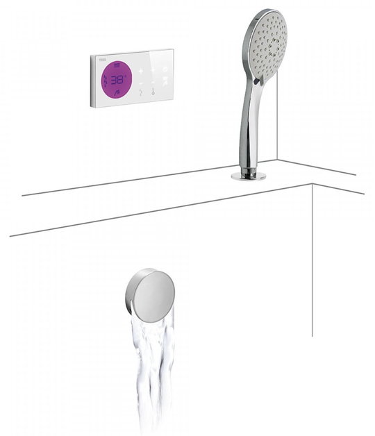 Электронный душевой комплект для ванны скрытого монтажа Tres SHOWER TECHNOLOGY (09286573) Душевые комплекты (системы) Хром