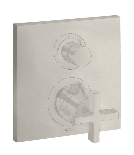 Термостатический смеситель на 2 потребителя Axor Citterio, Stainless Steel Optic (39725800) Для ванны, Для душа Нерж. сталь
