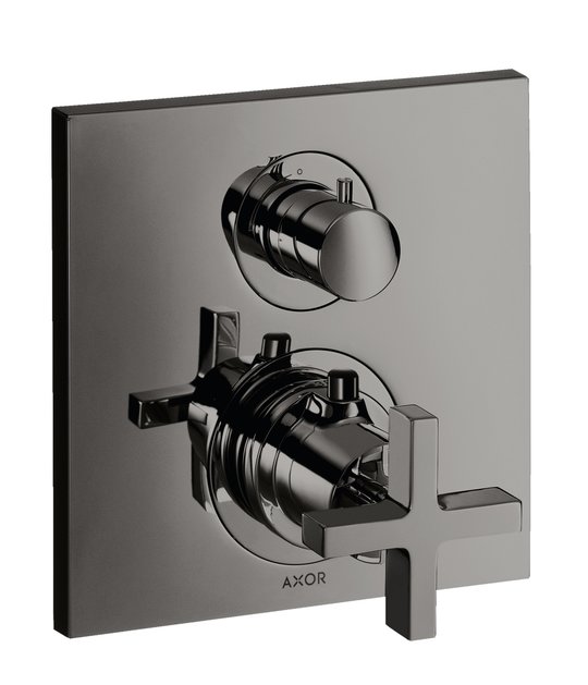 Термостатический смеситель на 2 потребителя Axor Citterio, Polished Black Chrome (39725330) Для ванны, Для душа Черный