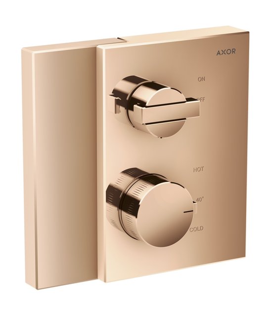Термостатический смеситель Axor Edge, Polished Red Gold (46750300) Для ванны, Для душа Красное золото