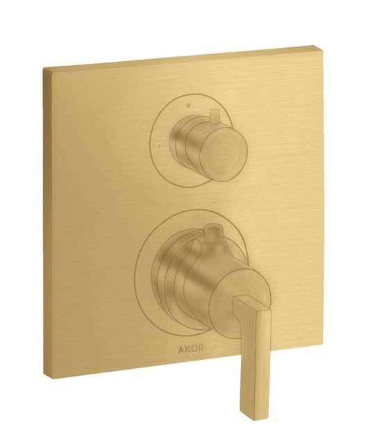 Термостатический смеситель на 2 потребителя Axor Citterio, Brushed Gold Optic (39720250) Для ванны, Для душа Золото