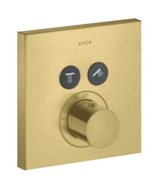 Термостатичний змішувач на 2 споживача Axor MyEdition, Brushed Brass (36715950) Для ванни, Для душа Латунь