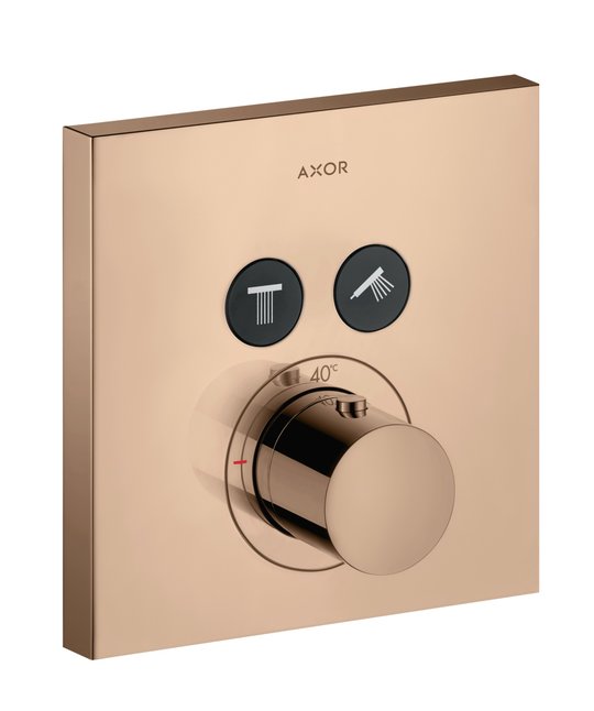Термостатичний змішувач на 2 споживача Axor MyEdition, Polished Red Gold (36715300) Для ванни, Для душа Червоне золото