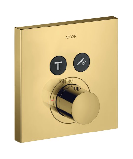 Термостатический смеситель на 2 потребителя Axor MyEdition, Polished Gold Optic (36715990) Для ванны, Для душа Золото
