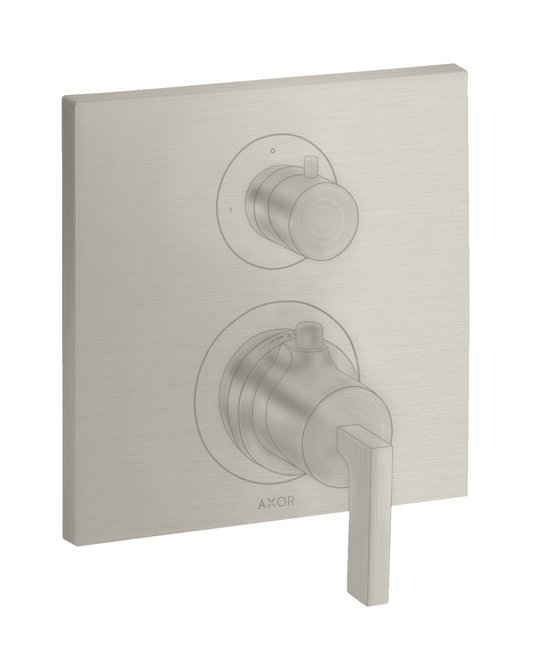 Термостатический смеситель на 2 потребителя Axor Citterio, Stainless Steel Optic (39720800) Для ванны, Для душа Нерж. сталь