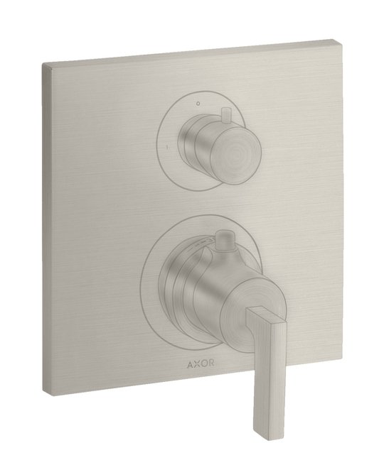 Термостатический смеситель на 1 потребитель Axor Citterio, Stainless Steel Optic (39700800) Для ванны, Для душа Нерж. сталь