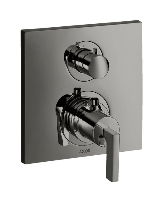 Термостатический смеситель на 2 потребителя Axor Citterio, Polished Black Chrome (39720330) Для ванны, Для душа Черный
