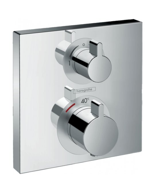 Термостатичний змішувач на 2 споживача Hansgrohe Ecostat Square (15714000) Для ванни, Для душа Хром