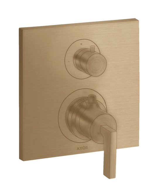 Термостатичний змішувач на 2 споживача Axor Citterio, Brushed Bronze (39720140) Для ванни, Для душа Бронза