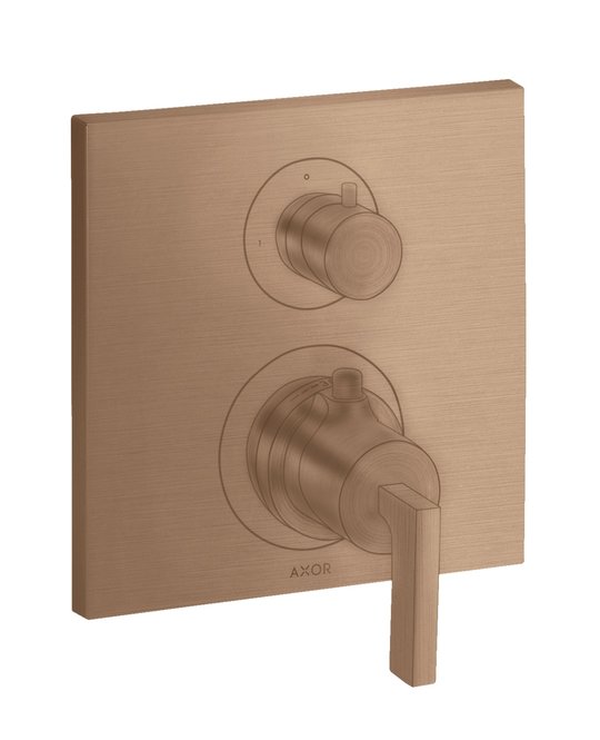 Термостатический смеситель на 2 потребителя Axor Citterio, Brushed Red Gold (39720310) Для ванны, Для душа Красное золото