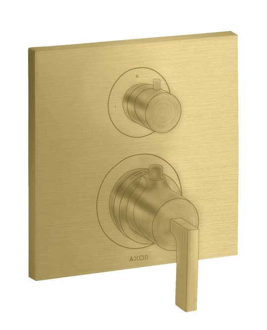 Термостатичний змішувач на 1 споживач Axor Citterio, Brushed Brass (39700950) Для ванни, Для душа Латунь