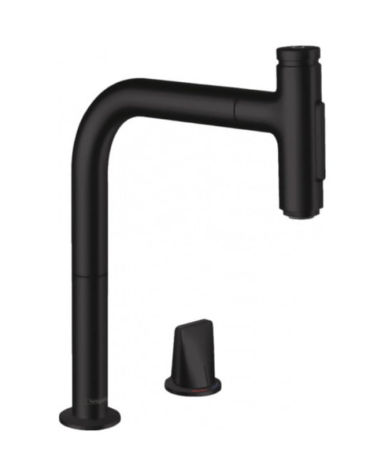 Змішувач для кухні Hansgrohe Metris Select M71 Matt Black (73818670) Для кухні Чорний матовий