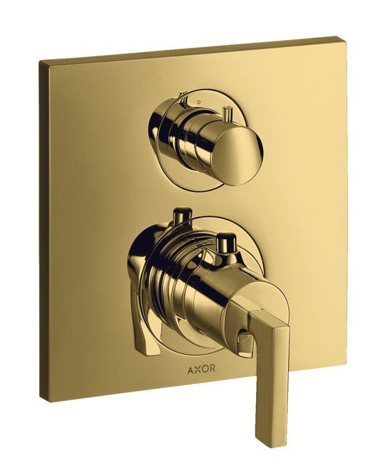 Термостатический смеситель на 1 потребитель Axor Citterio, Polished Gold Optic (39700990) Для ванны, Для душа Золото