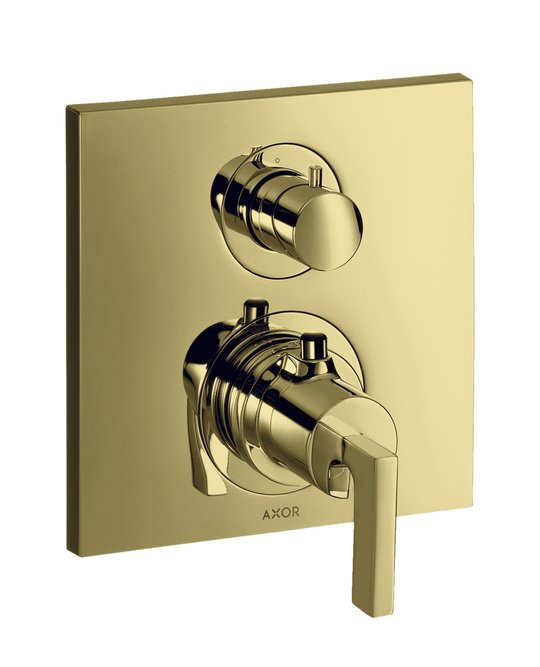 Термостатический смеситель на 2 потребителя Axor Citterio, Polished Gold Optic (39720990) Для ванны, Для душа Золото
